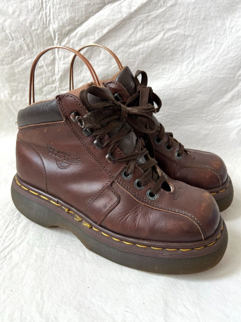 Vintage Dr Martens boots UK 5 US womens 7 brown leather 8346 chunky platform doc